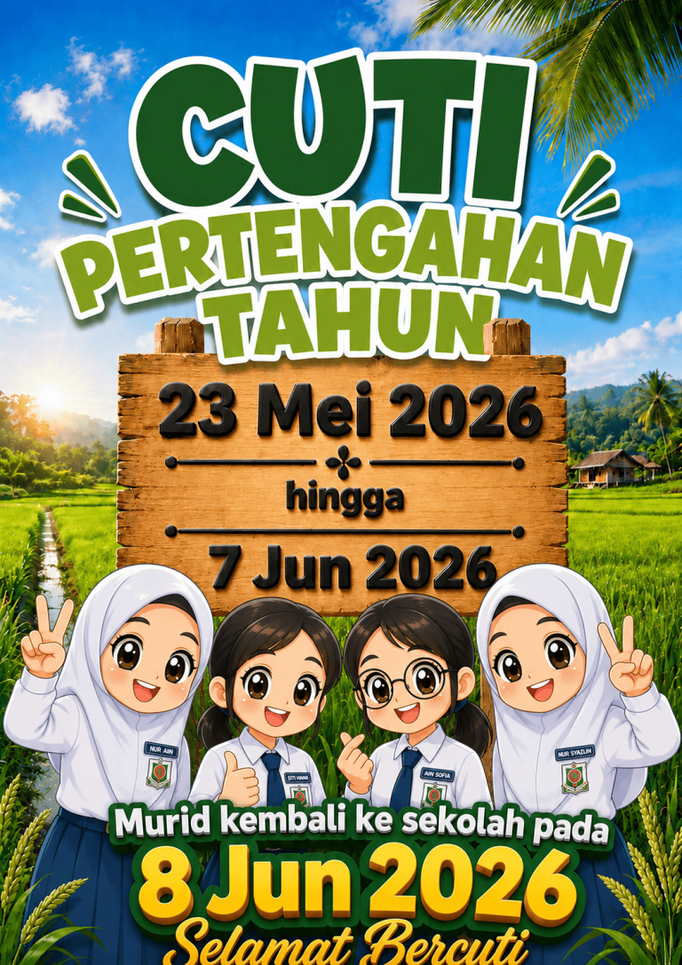 CUTI PERTENGAHAN TAHUN BERMULA 23 MEI 2026 HINGGA 7 JUN 2026